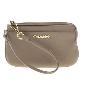 Calvin Klein Tan Wristlet - 7.25" L, 1" D, 5.5" H